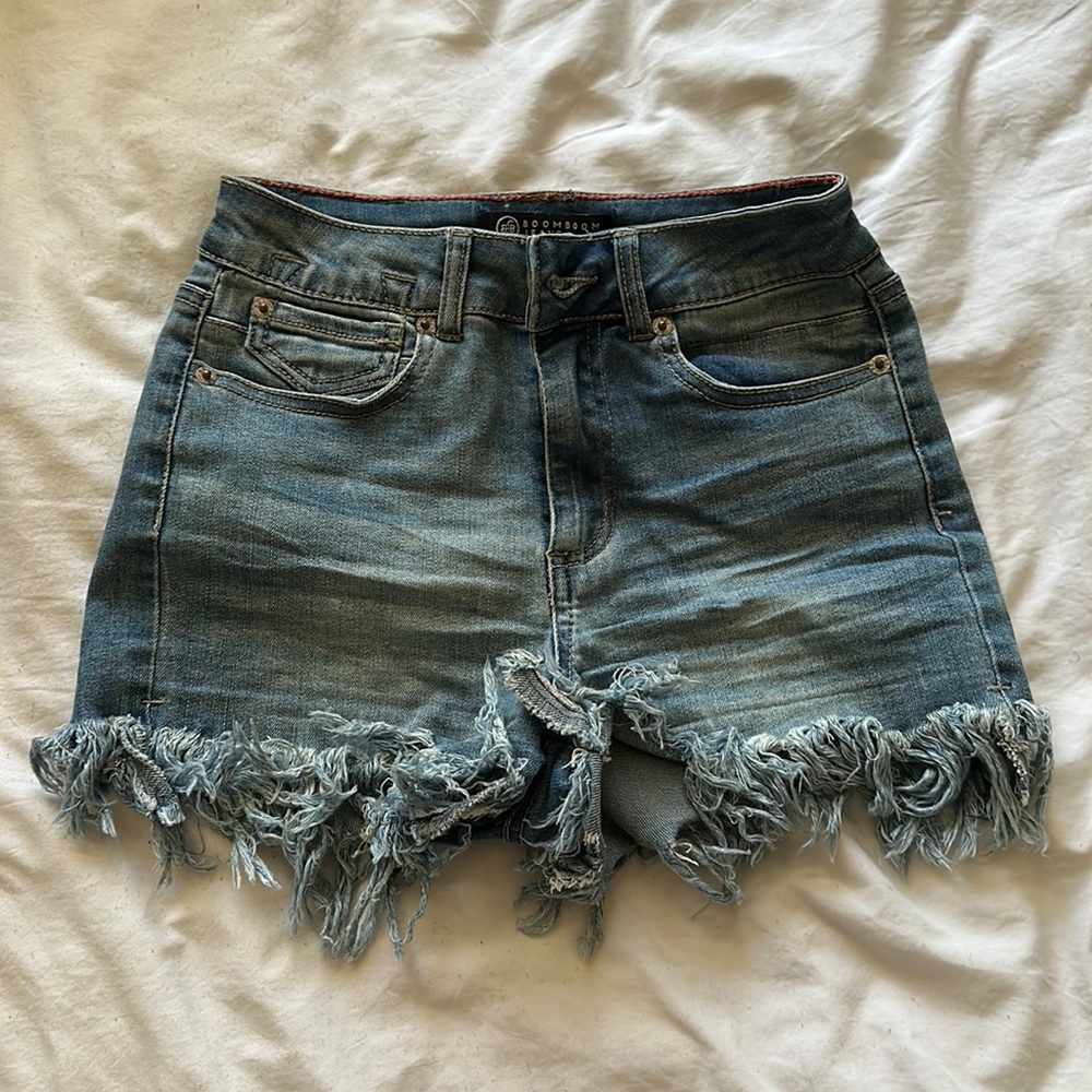 Light blue denim shorts